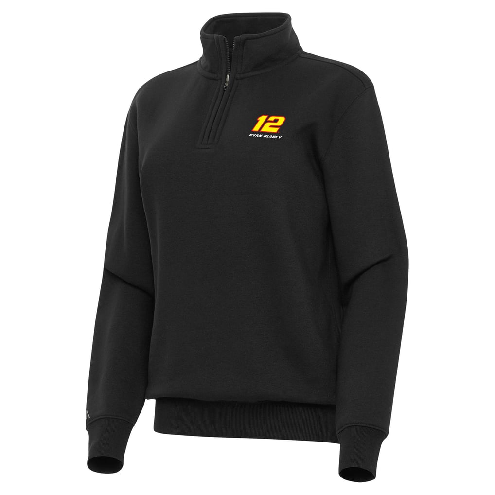  Ryan Blaney Antigua Women's Victory Quarter-Zip Sweatshirt - Black